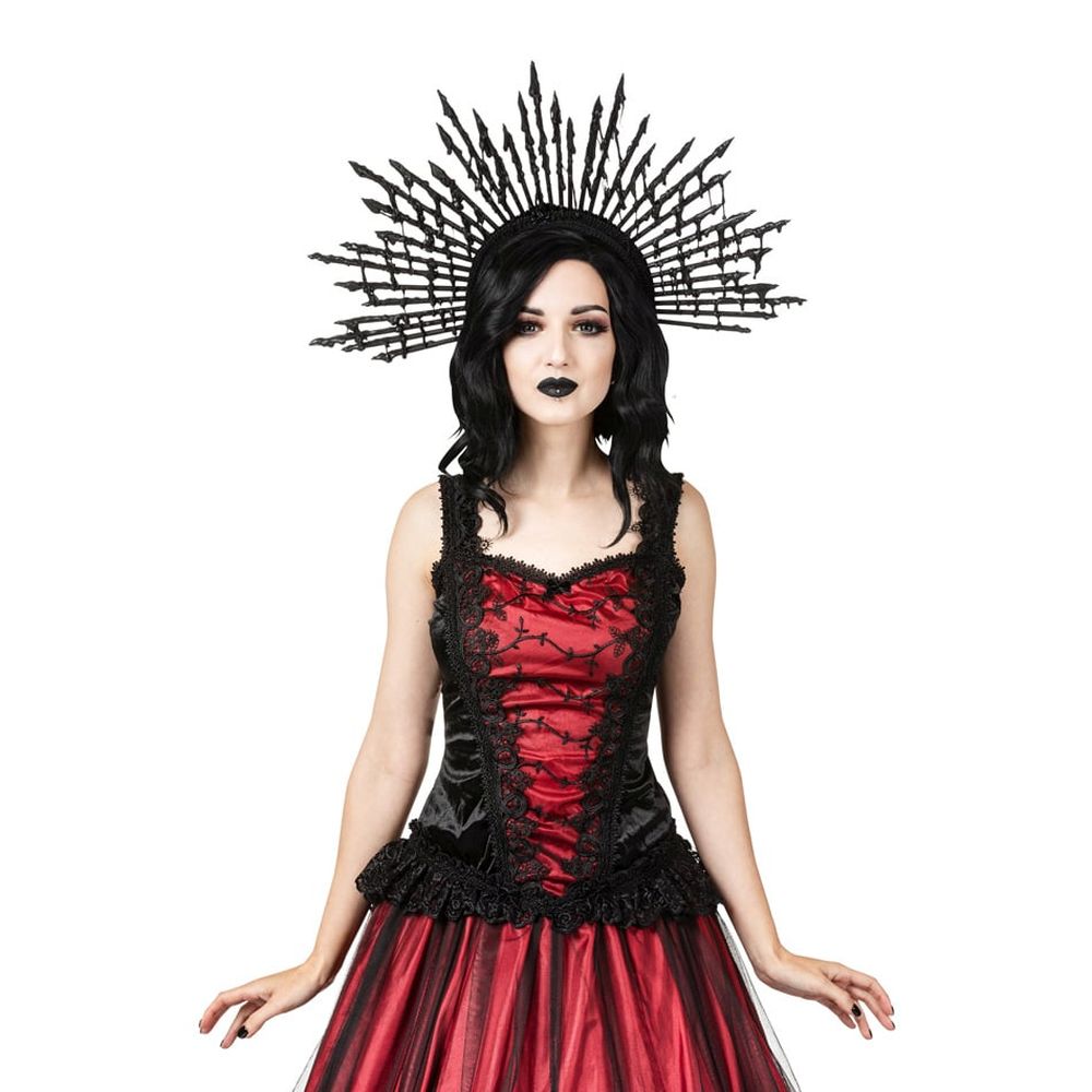 Sinister - 1298 Mouwloze top - Zwart/Bordeaux rood